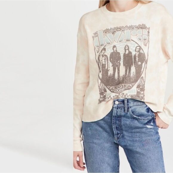 Free People The Doors Cropped Thermal Band Tee Sand sz 1X Daydreamer NWT - Picture 4 of 16